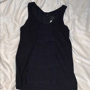 Theory Black ruffled tank top